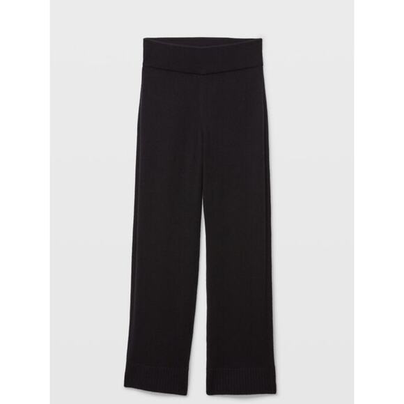 Club Monaco Black Long Wool Blend Knit Pull on Pants Stretch Casual Wardrobe XL - Picture 6 of 12